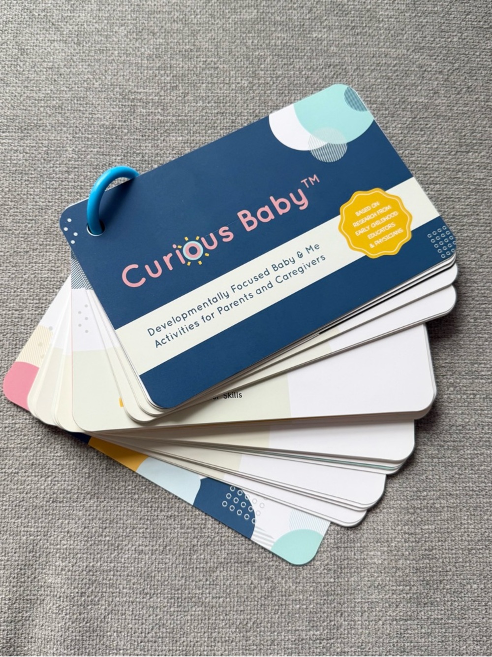 Curious Baby Developmental Activity Cards - Blue
